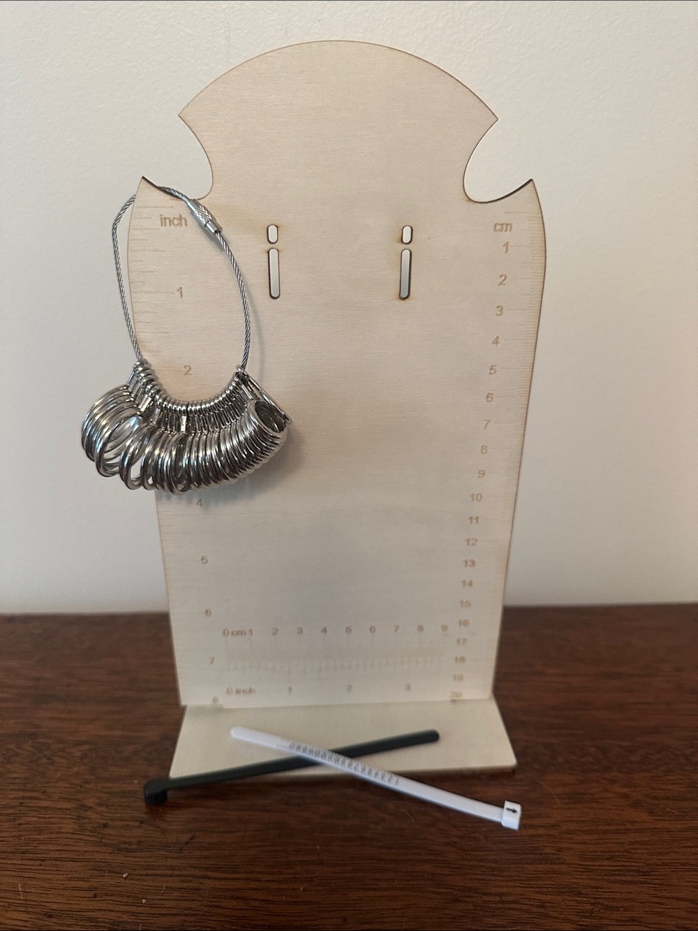 4 Piece Earring/Necklace Measurement Stand with Ring Sizer